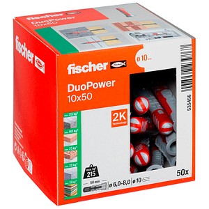 4048962239867 - fischer DuoPower 10x50 2K 535456 Universaldübel-Sortiment Ø 10 mm x 50 mm 50 Stück 4048962239867 - fischer DuoPower 10x50 2K 535456 Universaldübel-Sortiment Ø 10 mm x 50 mm 50 Stück