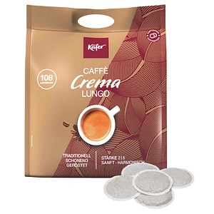 Käfer Caffè Crema Lungo Kaffeepads, Arabica- und Robustabohnen 108 Pads