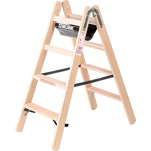 4031405338081 - MUNK Holz-Stufenstehleiter beidseitig begehbar 2 x 4 Stufen Arbeitshöhe 2500 mm
