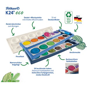 4012700701305 - Pelikan Deckfarbkasten K24 eco inkl Deckweiß 24 Farben 4012700701305 - Pelikan Deckfarbkasten K24 eco inkl Deckweiß 24 Farben