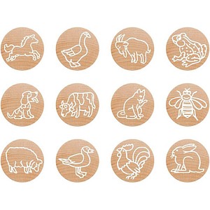9004362534488 - 12 Woodies Motivstempel-Set Farm animals 30 x 30 cm 9004362534488 - 12 Woodies Motivstempel-Set Farm animals 30 x 30 cm