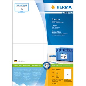 4008705044547 - HERMA Universaletiketten 4454 Weiß DIN A4 105 x 144 mm 100 Blatt à 4 Etiketten 4008705044547 - HERMA Universaletiketten 4454 Weiß DIN A4 105 x 144 mm 100 Blatt à 4 Etiketten