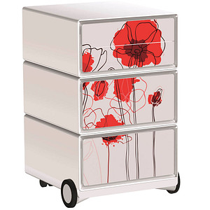 PAPERFLOW easyBox Garden Factory Rollcontainer weiß, bunt 61153 4 Auszüge 39,0 x 43,6 x 64,2 cm