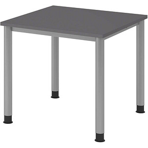 4032062321942 - HS08 höhenverstellbarer Schreibtisch grafit quadratisch 4-Fuß-Gestell silber 800 x 800 cm 4032062321942 - HS08 höhenverstellbarer Schreibtisch grafit quadratisch 4-Fuß-Gestell silber 800 x 800 cm
