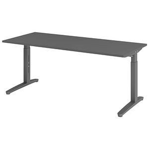 Hammerbacher Schreibtisch VXB, manuell höhenverstellbar, 85cm (H), 180x80cm (BxT), graphit / graphit 4032062323519 Hammerbacher 3 Stück