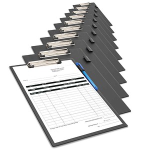 RAPESCO® Klemmbretter 1745 DIN  A4+ schwarz Karton, 10 St.