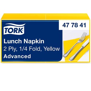 TORK Servietten Lunch Advanced gelb 2-lagig 32,5 x 32,8 cm, 200 St.