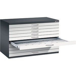 CP 7100 Planschrank schwarzgrau, lichtgrau 10 Schubladen 110,0 x 76,5 x 76,0 cm, 1 St.