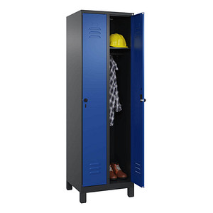 4068427429619 - Spind Classic Plus enzianblau schwarzgrau 080010-20 S10068 2 Schließfächer 600 x 500 x 1950 cm 4068427429619 C+P-Möbel