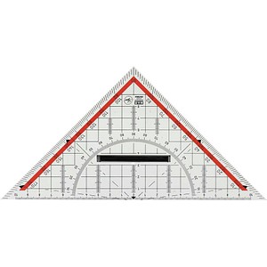 4004627413003 - Geometriedreieck 23230100 Hypotenuse 220mm mit Griff transparent 4004627413003 M+R