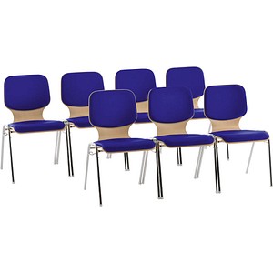 4032376014882 - mayer sitzmöbel Stapelstuhl Stoff Medium-Blau 2116 530 x 500 x 820 mm 2 Stück