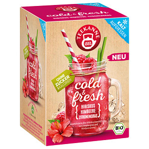 4009300020851 - cold & fresh Hibiskus-Himbeere-Zitronengras Bio-Tee 15 x 275 g 4009300020851 15 Beutel