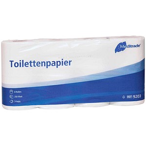 4250016405917 - Toilettenpapier 9203 3-lagig weiß 250 Blatt Rolle 4250016405917 8 Rolle 4250016405917 - Toilettenpapier 9203 3-lagig weiß 250 Blatt Rolle 4250016405917 8 Rolle