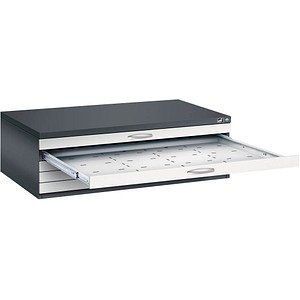 CP 7200 Planschrank schwarzgrau, lichtgrau 5 Schubladen 135,0 x 96,0 x 42,0 cm, 1 St.