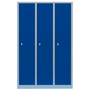 4061815516793 - Spind enzianblau lichtgrau 515131 3 Schließfächer 1185 x 500 x 1800 cm 4061815516793 LÜLLMANN 4061815516793 - Spind enzianblau lichtgrau 515131 3 Schließfächer 1185 x 500 x 1800 cm 4061815516793 LÜLLMANN
