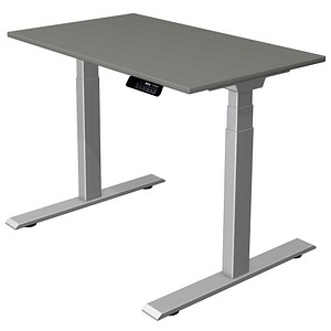 Kerkmann Move 1 stable elektrisch höhenverstellbarer Schreibtisch grafit rechteckig, T-Fuß-Gestell silber 100,0 x 60,0 cm