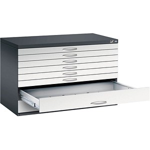 CP 7100 Planschrank schwarzgrau, lichtgrau 8 Schubladen 110,0 x 76,5 x 76,0 cm, 1 St.