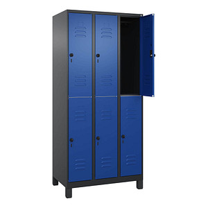 4068427432602 - Spind Classic Plus enzianblau schwarzgrau 080310-30 S10138 6 Schließfächer 900 x 500 x 1950 cm 4068427432602 C+P-Möbel 4068427432602 - Spind Classic Plus enzianblau schwarzgrau 080310-30 S10138 6 Schließfächer 900 x 500 x 1950 cm 4068427432602 C+P-Möbel