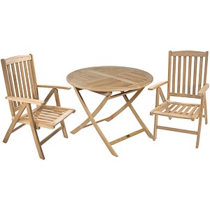 4041908121417 - Sitzgruppe SOLO 01 natur Holz 3-teilig 4041908121417 Garden Pleasure