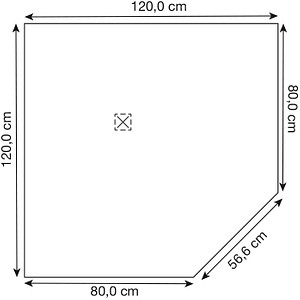 4032062321201 - Verbindungsplatte höhenverstellbar JT12 grafit Trapezform 1200 x 800 x 680 - 760 cm