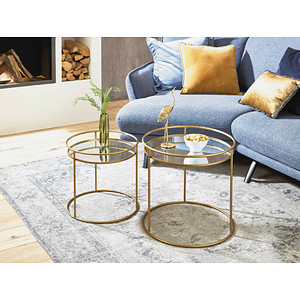 4001070222251 - Satztisch Tische Gr H T 48 cm x 52 cm goldfarben (goldfarben goldfarben spiegelglas) Blumentisch Blumenhocker Tisch 4001070222251 - Satztisch Tische Gr H T 48 cm x 52 cm goldfarben (goldfarben goldfarben spiegelglas) Blumentisch Blumenhocker Tisch