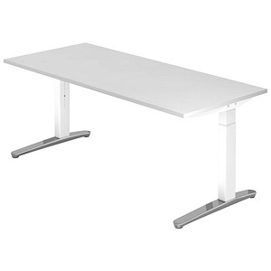 Hammerbacher Schreibtisch VXB, manuell höhenverstellbar, 85cm (H), 180x80cm (BxT), weiß / weiß 4032062169735 Hammerbacher 3 Stück