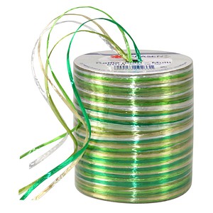 4009236102331 - Geschenkband Raffia 138-102 3mm x 50m glänzend grün hellgrün weiß 4009236102331 Präsent