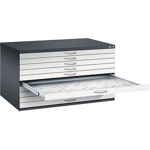 4067521478172 - Zeichnungsschrank DIN A0 10 Schubladen Höhe 760 mm schwarzgrau lichtgrau C+P 4067521478172 - Zeichnungsschrank DIN A0 10 Schubladen Höhe 760 mm schwarzgrau lichtgrau C+P