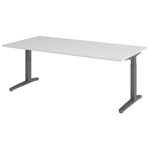 Hammerbacher Schreibtisch VXB, manuell höhenverstellbar, 85cm (H), 200x100cm (BxT), grau / graphit 4032062170809 Hammerbacher 5 Stück
