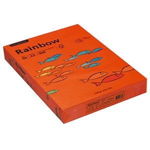 Rainbow Kopierpapier COLOURED PAPER intensivorange DIN A3 80 g/qm 500 Blatt Rainbow Kopierpapier COLOURED PAPER intensivorange DIN A3 80 g/qm 500 Blatt