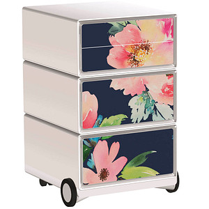 PAPERFLOW easyBox Garden Factory Rollcontainer weiß, bunt 61675 4 Auszüge 39,0 x 43,6 x 64,2 cm