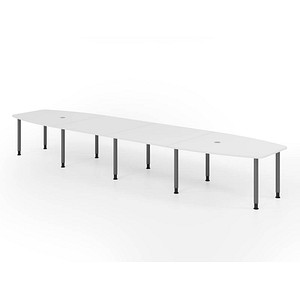 4032062316412 - HAMMERBACHER Konferenztisch KT52C weiß Tonnenform Rundrohr grau 5200 x 850 1300 x 720 - 740 cm 4032062316412 - HAMMERBACHER Konferenztisch KT52C weiß Tonnenform Rundrohr grau 5200 x 850 1300 x 720 - 740 cm