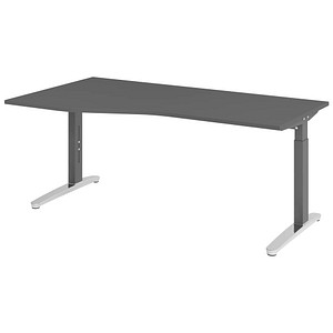 Hammerbacher Schreibtisch VXB, manuell höhenverstellbar, 85cm (H), 180x100cm (BxT), graphit / graphit 4032062325780 Hammerbacher 4 Stück