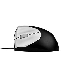 8717399993708 - Vertikalmaus BakkerElkhuizen Handshake Mouse kabelgebunden für Linkshänder ergonomisch 2 Tasten & Scrollrad 400-3200 dpi schwarz-silber