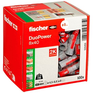 4048962239850 - fischer DuoPower 8x40 2K 535455 Universaldübel-Sortiment Ø 8 mm x 40 mm 100 Stück 4048962239850 - fischer DuoPower 8x40 2K 535455 Universaldübel-Sortiment Ø 8 mm x 40 mm 100 Stück