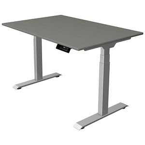 Kerkmann Move 1 stable elektrisch höhenverstellbarer Schreibtisch grafit rechteckig, T-Fuß-Gestell silber 120,0 x 80,0 cm