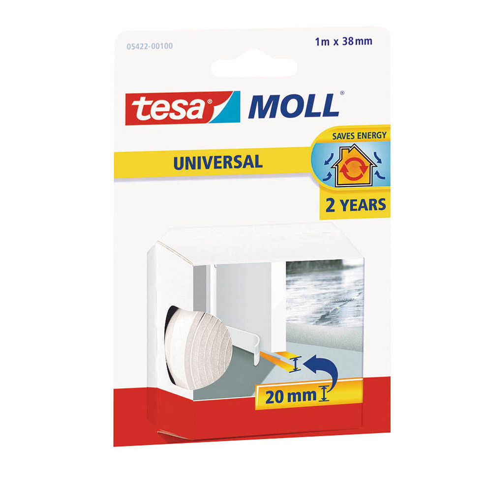 tesa tesamoll® UNIVERSAL Türdichtung Dichtungsband weiß 38,0 mm x