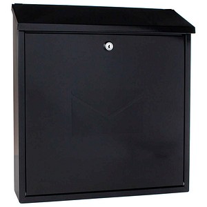Briefkasten Firenze Wandmontage Zylinderschloss 2 Schlüssel Stahlblech B 365 x T 115 x H 390 mm schwarz-grau
