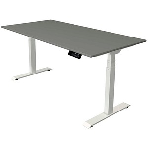 Kerkmann Move 1 stable elektrisch höhenverstellbarer Schreibtisch grafit rechteckig, T-Fuß-Gestell weiß 160,0 x 80,0 cm