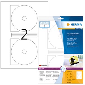 20 HERMA CD-Etiketten 8624 weiß