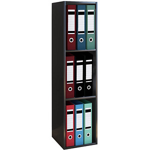 4051814312960 - Aktenregal Holzregal stehend platzsparender Aktenschrank Maße H 107 x B 34 x T 30 cm Elegantes Regal stehend Büroregal ¿ Offas 3 Fach Gr 34 schwarz B34cm H107cm T30cm Holzwerkstoff Holz Spanplatte Regale