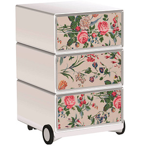 PAPERFLOW easyBox Garden Factory Rollcontainer weiß, bunt 61707 4 Auszüge 39,0 x 43,6 x 64,2 cm