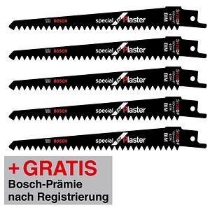 3165140235556 - AKTION 5 BOSCH S 628 DF Special for Plaster Säbelsägeblätter mit Prämie nach Registrierung 3165140235556 - AKTION 5 BOSCH S 628 DF Special for Plaster Säbelsägeblätter mit Prämie nach Registrierung