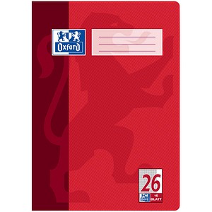 4006144581739 - Schulheft 100050312 Lineatur 26 kariert mit weißem Rand A4 90g rot 16 Blatt 32 Seiten 4006144581739 Oxford 4006144581739 - Schulheft 100050312 Lineatur 26 kariert mit weißem Rand A4 90g rot 16 Blatt 32 Seiten 4006144581739 Oxford