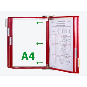 3377994271035 - tarifold Wand-Sichttafelsystem 427103 DIN A4 rot mit 10 St Sichttafeln