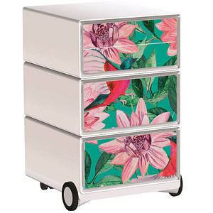 PAPERFLOW easyBox Garden Factory Rollcontainer weiß, bunt 62423 4 Auszüge 39,0 x 43,6 x 64,2 cm