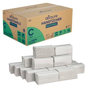 oecolife Papierhandtücher 4901201 NATURAL Lagen-Falzung 1-lagig 2.400 Tücher