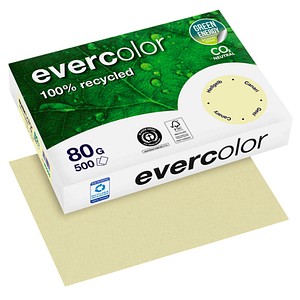 Clairefontaine Recyclingpapier Evercolor hellgelb DIN A4 80 g/qm 500 Blatt