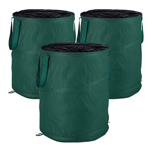 4052025264390 - Laubsack selbstaufstellend 3er-Set Gartenabfallsack Pop-Up 160 l Gartensack selbststehend ∅ 55 cm grün - Relaxdays