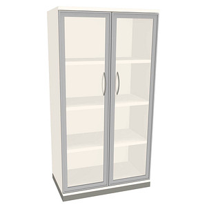 4260672331796 - fm Aktenschrank Sidney 4260672331796 weiß Acrylglas klar 3 Fachböden 800 x 442 x 1517 cm